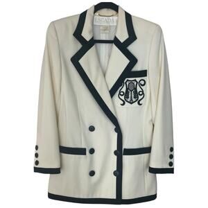 Vintage Escada by Margaretha Ley Virgin Wool Women's Suit Set cream size 4